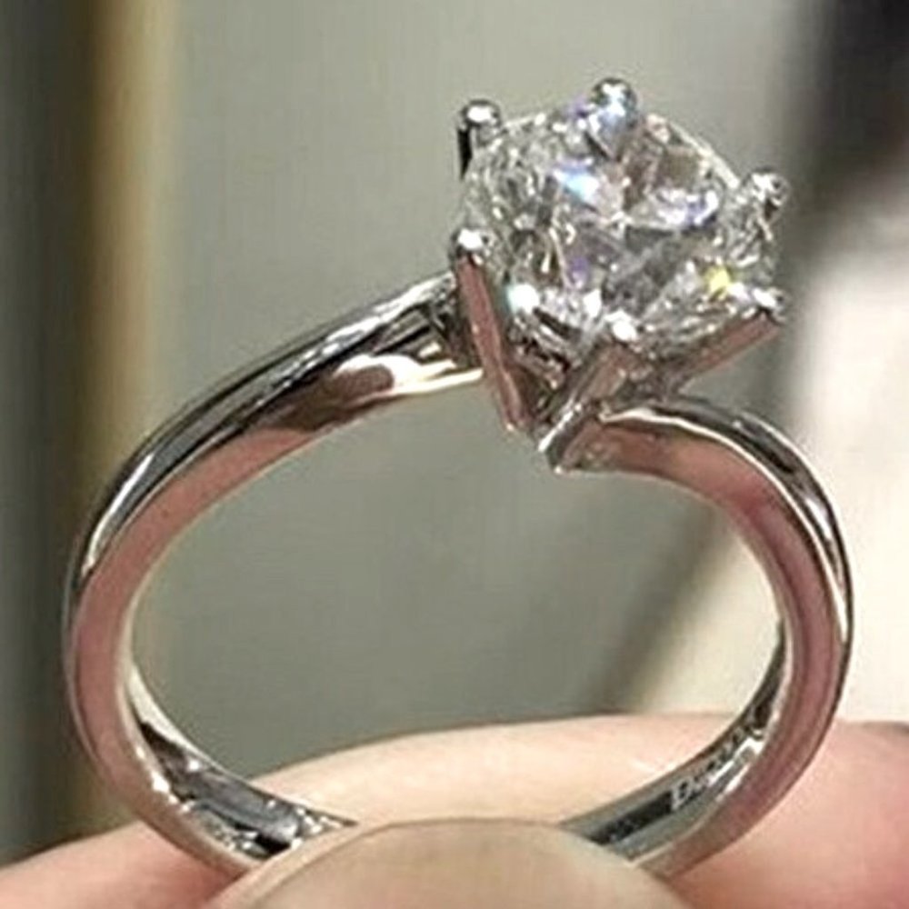 New Gorgeous 925 Silver 3.5ct Round Brilliant Diamond Solitaire